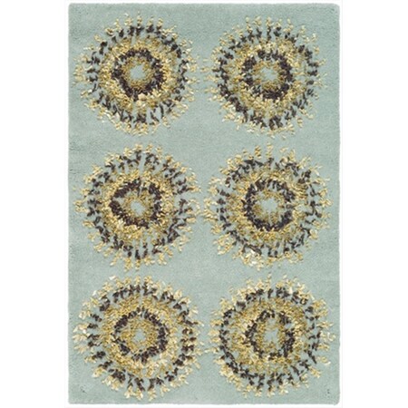 Safavieh 2 x 3 ft. Accent Contemporary Soho Light Blue and Multi Color Hand Tufted Rug SOH719C-2